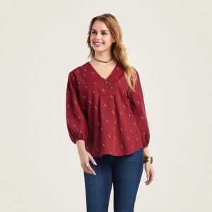 Ariat Peasant Top Chimayo Blouse Chimayo Dobby Polska | NIOLYA-547 Ariat Peasant Top Chimayo Blouse Chimayo Dobby Polska | NIOLYA-547