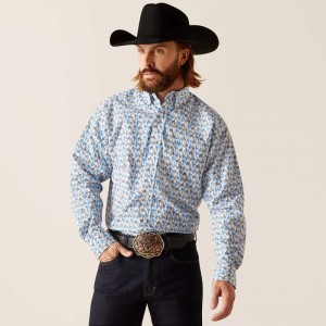 Ariat Peerce Classic Fit Shirt Białe Polska | UEVBXJ-823 Ariat Peerce Classic Fit Shirt Białe Polska | UEVBXJ-823