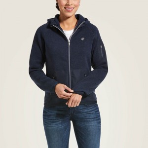 Ariat Polartec Flou Full Zip Hoodie Granatowe Polska | PDNAYK-740 Ariat Polartec Flou Full Zip Hoodie Granatowe Polska | PDNAYK-740