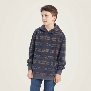 Ariat Printed Overdyed Washed Sweater Niebieskie Polska | PQDLTY-712 Ariat Printed Overdyed Washed Sweater Niebieskie Polska | PQDLTY-712