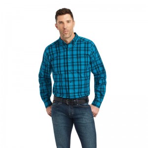 Ariat Pro Series Kingston Fitted Shirt Ocean Depths Polska | XCYKDT-768 Ariat Pro Series Kingston Fitted Shirt Ocean Depths Polska | XCYKDT-768
