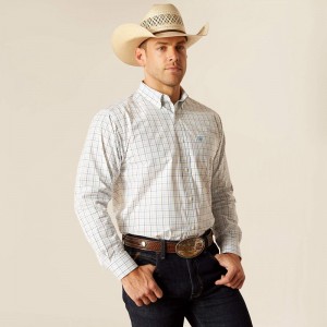 Ariat Pro Series Ronnie Classic Fit Shirt Białe Polska | QETAWH-596 Ariat Pro Series Ronnie Classic Fit Shirt Białe Polska | QETAWH-596