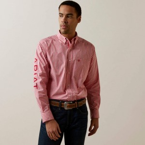 Ariat Pro Series Team Dustin Classic Fit Shirt Czerwone Polska | NWXSKP-629 Ariat Pro Series Team Dustin Classic Fit Shirt Czerwone Polska | NWXSKP-629