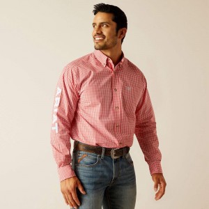 Ariat Pro Series Team Gilbert Classic Fit Shirt Czerwone Polska | GXIMWP-806 Ariat Pro Series Team Gilbert Classic Fit Shirt Czerwone Polska | GXIMWP-806