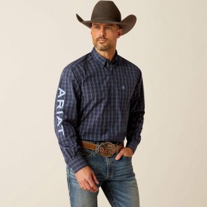 Ariat Pro Series Team Kolt Classic Fit Shirt Granatowe Niebieskie Polska | TSKYJV-679 Ariat Pro Series Team Kolt Classic Fit Shirt Granatowe Niebieskie Polska | TSKYJV-679