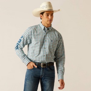 Ariat Pro Series Team Lawrence Classic Fit Shirt Aqua Polska | YGEVJW-024 Ariat Pro Series Team Lawrence Classic Fit Shirt Aqua Polska | YGEVJW-024