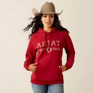 Ariat Ranch Goods Hoodie Czerwone Polska | IYEWLA-983 Ariat Ranch Goods Hoodie Czerwone Polska | IYEWLA-983