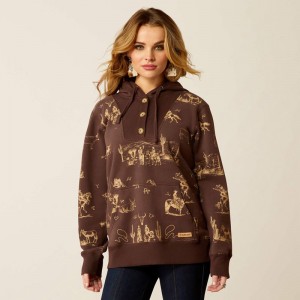 Ariat Ranchin Hoodie Ranchin Print Polska | TOMESY-305 Ariat Ranchin Hoodie Ranchin Print Polska | TOMESY-305