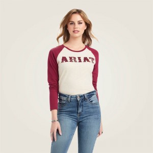 Ariat Real Baseball Shirt Czerwone Polska | IAXYLQ-604 Ariat Real Baseball Shirt Czerwone Polska | IAXYLQ-604