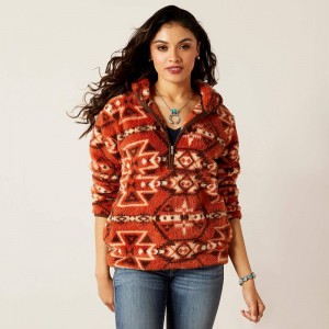 Ariat Real Berber Pullover Sweatshirt Burnt Brick Print Polska | OFITXU-395 Ariat Real Berber Pullover Sweatshirt Burnt Brick Print Polska | OFITXU-395