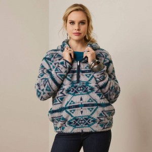 Ariat Real Berber Pullover Sweatshirt Rocky Mountain Print Polska | GXAZLW-865 Ariat Real Berber Pullover Sweatshirt Rocky Mountain Print Polska | GXAZLW-865