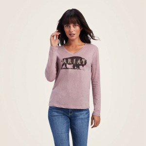 Ariat Real Chest Logo Relaxed Tee Różowe Polska | ZULMHQ-248 Ariat Real Chest Logo Relaxed Tee Różowe Polska | ZULMHQ-248