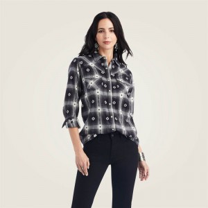 Ariat Real Thunderstorm Shirt Thunderstorm Plaid Dobby Flann Polska | XRVWPH-903 Ariat Real Thunderstorm Shirt Thunderstorm Plaid Dobby Flann Polska | XRVWPH-903