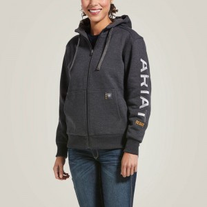 Ariat Rebar All-Weather Full Zip Hoodie Charcoal Heather Polska | OUWBYV-812 Ariat Rebar All-Weather Full Zip Hoodie Charcoal Heather Polska | OUWBYV-812