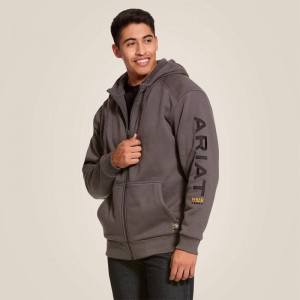 Ariat Rebar All-Weather Full Zip Hoodie Szare Polska | IQFHMR-392 Ariat Rebar All-Weather Full Zip Hoodie Szare Polska | IQFHMR-392