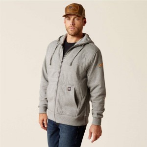 Ariat Rebar All-Weather Insulated Full Zip Hoodie Szare Polska | WOTBRL-158 Ariat Rebar All-Weather Insulated Full Zip Hoodie Szare Polska | WOTBRL-158
