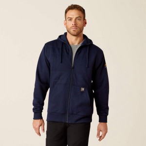 Ariat Rebar All-Weather Insulated Full Zip Hoodie Granatowe Polska | PKTSWF-498 Ariat Rebar All-Weather Insulated Full Zip Hoodie Granatowe Polska | PKTSWF-498