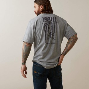 Ariat Rebar Cotton Strong American Outdoors T-Shirt Szare Polska | SBCLEZ-378 Ariat Rebar Cotton Strong American Outdoors T-Shirt Szare Polska | SBCLEZ-378