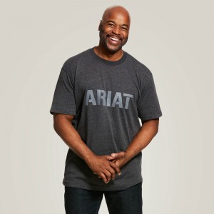 Ariat Rebar Cotton Strong Block Charcoal Heather Polska | QYPFTK-835 Ariat Rebar Cotton Strong Block Charcoal Heather Polska | QYPFTK-835