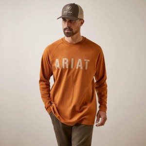 Ariat Rebar Cotton Strong Block T-Shirt Carmel Cafe Polska | XDILGB-267 Ariat Rebar Cotton Strong Block T-Shirt Carmel Cafe Polska | XDILGB-267