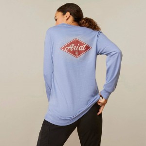 Ariat Rebar Cotton Strong Diamond Niebieskie Polska | OGZQLK-749 Ariat Rebar Cotton Strong Diamond Niebieskie Polska | OGZQLK-749