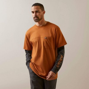 Ariat Rebar Cotton Strong Dually Carmel Cafe/ Charcoal Heather Polska | OTLGDN-563 Ariat Rebar Cotton Strong Dually Carmel Cafe/ Charcoal Heather Polska | OTLGDN-563