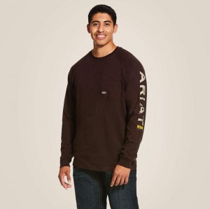 Ariat Rebar Cotton Strong Graphic T-Shirt Ciemny Brązowe Polska | RQJULV-086 Ariat Rebar Cotton Strong Graphic T-Shirt Ciemny Brązowe Polska | RQJULV-086