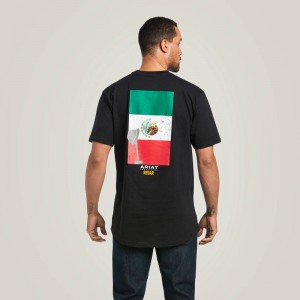 Ariat Rebar Cotton Strong Mexican Pride Graphic T-Shirt Czarne Polska | QJAMIC-321 Ariat Rebar Cotton Strong Mexican Pride Graphic T-Shirt Czarne Polska | QJAMIC-321