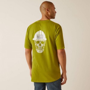 Ariat Rebar Cotton Strong Roughneck Graphic T-Shirt Zielone Polska | QPJRNT-351 Ariat Rebar Cotton Strong Roughneck Graphic T-Shirt Zielone Polska | QPJRNT-351