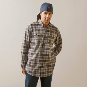 Ariat Rebar Flannel Durastretch Work Shirt Alloy Plaid Polska | WOKZAN-891 Ariat Rebar Flannel Durastretch Work Shirt Alloy Plaid Polska | WOKZAN-891