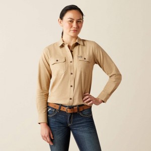 Ariat Rebar Flannel Tunic Oatmeal Heather Polska | LJBUVK-508 Ariat Rebar Flannel Tunic Oatmeal Heather Polska | LJBUVK-508