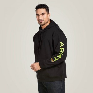 Ariat Rebar Graphic Hoodie Black/Lime Polska | JHZOCT-719 Ariat Rebar Graphic Hoodie Black/Lime Polska | JHZOCT-719
