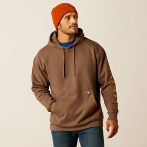 Ariat Rebar Graphic Hoodie Czekolada Polska | VCYINJ-863 Ariat Rebar Graphic Hoodie Czekolada Polska | VCYINJ-863