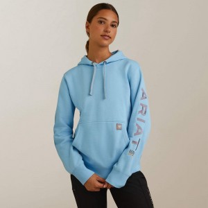 Ariat Rebar Graphic Hoodie Dutch Canal Heather/ Dusk Polska | BYWGPF-963 Ariat Rebar Graphic Hoodie Dutch Canal Heather/ Dusk Polska | BYWGPF-963