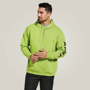 Ariat Rebar Graphic Hoodie Lime Heather/Black Polska | IRSPXB-543 Ariat Rebar Graphic Hoodie Lime Heather/Black Polska | IRSPXB-543