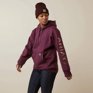 Ariat Rebar Graphic Hoodie Potent Purple/ Peppercorn Polska | PLNITO-421 Ariat Rebar Graphic Hoodie Potent Purple/ Peppercorn Polska | PLNITO-421