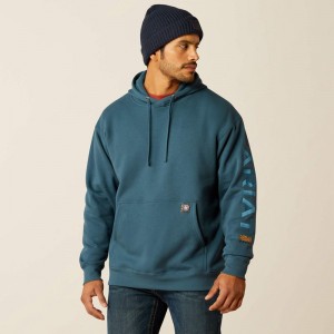 Ariat Rebar Graphic Hoodie Stargazer/Larkspur Polska | WJVRYQ-497 Ariat Rebar Graphic Hoodie Stargazer/Larkspur Polska | WJVRYQ-497