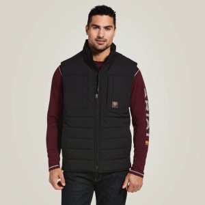 Ariat Rebar Valiant Stretch Canvas Water Resistant Insulated Vest Czarne Polska | PKYWFC-208 Ariat Rebar Valiant Stretch Canvas Water Resistant Insulated Vest Czarne Polska | PKYWFC-208