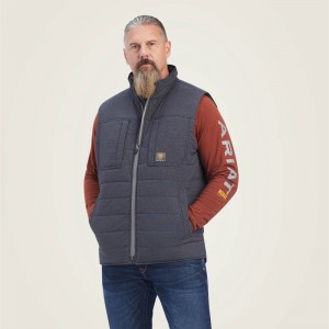 Ariat Rebar Valiant Stretch Canvas Water Resistant Insulated Vest Charcoal Heather Polska | BIELHC-401 Ariat Rebar Valiant Stretch Canvas Water Resistant Insulated Vest Charcoal Heather Polska | BIELHC-401