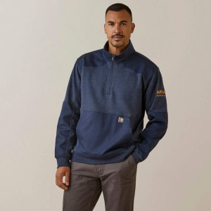 Ariat Rebar Workman Duracanvas 1/4 Zip Sweatshirt Granatowe Granatowe Polska | IECFTM-301 Ariat Rebar Workman Duracanvas 1/4 Zip Sweatshirt Granatowe Granatowe Polska | IECFTM-301