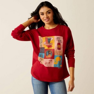 Ariat Roadside Oversized Shirt Czerwone Polska | JZDAEP-387 Ariat Roadside Oversized Shirt Czerwone Polska | JZDAEP-387