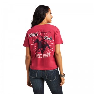 Ariat Rodeo Show Tee Czerwone Polska | SBJIXV-641 Ariat Rodeo Show Tee Czerwone Polska | SBJIXV-641