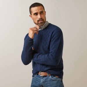 Ariat Ross Sweater Granatowe Polska | LPTWXG-459 Ariat Ross Sweater Granatowe Polska | LPTWXG-459
