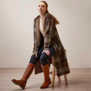 Ariat Saratoga Cardigan Mole Plaid Polska | XCPUZI-189