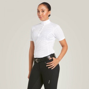 Ariat Showstopper 3.0 Show Shirt Białe Polska | IVHNMW-178 Ariat Showstopper 3.0 Show Shirt Białe Polska | IVHNMW-178
