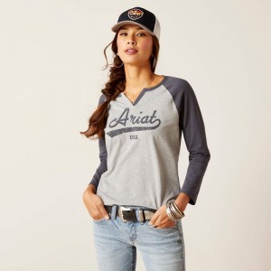 Ariat Split Neck Szare Polska | SPCDXL-204 Ariat Split Neck Szare Polska | SPCDXL-204