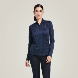 Ariat Sunstopper 2.0 1/4 Zip Baselayer Granatowe Polska | XTFZWK-203 Ariat Sunstopper 2.0 1/4 Zip Baselayer Granatowe Polska | XTFZWK-203