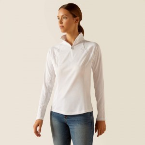 Ariat Sunstopper 3.0 1/4 Zip Baselayer Białe Polska | CFTOMY-579 Ariat Sunstopper 3.0 1/4 Zip Baselayer Białe Polska | CFTOMY-579