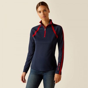 Ariat Sunstopper 3.0 1/4 Zip Baselayer Navyt/Red Polska | FUJILQ-243 Ariat Sunstopper 3.0 1/4 Zip Baselayer Navyt/Red Polska | FUJILQ-243