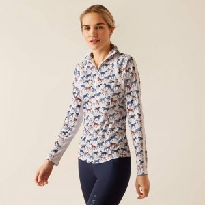 Ariat Sunstopper 3.0 1/4 Zip Baselayer Painted Ponies Polska | CWNBLG-284 Ariat Sunstopper 3.0 1/4 Zip Baselayer Painted Ponies Polska | CWNBLG-284